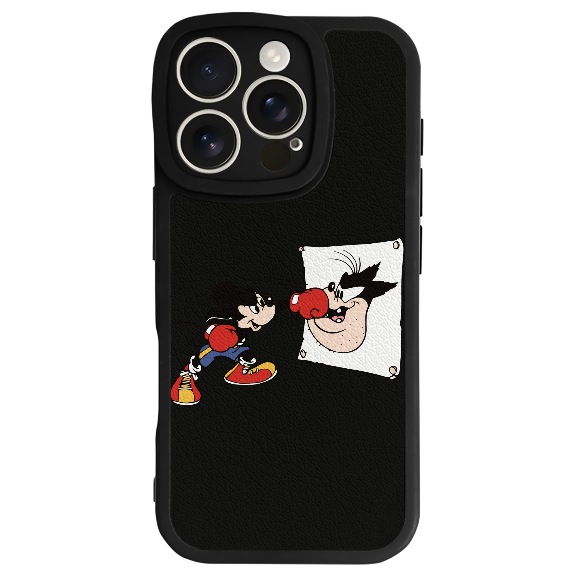 （画像用） ミッキーマウス Mickey Mouse 【iPhone 16シリーズ対応】シリコンスマホケース（レザー調） 材質：シリコン